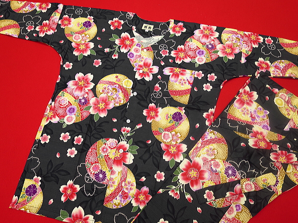 義若オリジナルの鯉口シャツ（ダボシャツ）まりと桜の柄
